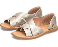 Born Ithica Chic Leather Sandals With Crossover Straps, Spring Leather Flats, Chic Crossover Spring Sandals, Chic Crossover Sandals For Spring, Versatile Leather Flats For Spring, Casual Flats With Leather Lining, Leather Cross Sandals For Spring, Leather Crossover Sandals For Spring, Casual Leather Crossover Sandals