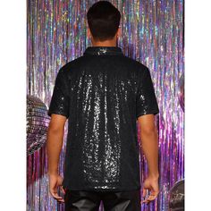 The solid color shiny sequin polo tee is eye-catching and stylish, which makes you stand out from the crowd. Sparkle polo can be matched with metallic leather pants, vests, and blazers to build a charming look. Suitable for many occasions, such as party, stage performance, hip hop, dance, disco, club, shows, dinner gathering, etc. Dinner Gathering, Jockey Mens, Disco Club, Prince Purple Rain, Johnny Collar, Sequin Shirt, Tropical Shirts, Polo Tees, Button Down Shirt Mens