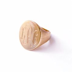 Just like your boyfriend's, our classic oval signet ring is given a personal flair with a monogram engraved in script font. Size of Engraved Area (approximate): 3/4" x 3/5" Materials: Gold overlay (sterling silver base with gold finish), sterling silver, or 14K yellow, white, or rose gold Gift Wrap Printable, Oval Signet Ring, Monogram Earrings, Monogram Bracelet, Monogram Ring, Gold Overlay, Monogram Necklace, Personalized Monogram, Printable Gift