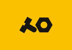 the letter o is made up of black letters on a yellow background, and it appears to be floating in the air