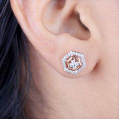 ▶️ This earrings made with genuine diamonds in 14k solid rose gold,▶️ Pave Diamond Stud Earrings, Solid 14k Rose Gold Fine Jewelry.▶️ Pave Diamond Earrings, Stud Earrings, Everyday Jewelry▶️ Special customize for Mother's day, Anniversary, Birthday Gift, Valentine, Christmas. ▶️ Item Details:Gross Weight:2.43 Grams14k Rose Gold Weight:2.35 GramsDiamond Weight:0.38 CaratsItem Size: 10 MMItem SKU: AEOS-1897Gemstone color may vary due to natural and availability.This is a made to order design. Plea Gift Diamond Earrings With Brilliant Cut In Flower Shape, Diamond Flower Shaped Earrings With Brilliant Cut For Gifts, Fine Jewelry Bridal Earrings With Flower Shape, Bridal Earrings With Flower Shape And Prong Setting, Bridal Earrings With Flower Shape For Gift, Formal White Flower-shaped Diamond Earrings, Formal Bridal Flower Shaped Fine Earrings, Formal Bridal Flower Shaped Earrings, White Diamond Flower-shaped Earrings For Anniversary