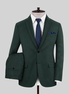 Update your ceremonial attire with the Napoleon Intense Green Wool Suit and be ready to grab everyone's attention. This solid green suit, made from a wool blend, will be a smart investment for an elegant look that will turn heads and make a lasting impression.  Look Includes    Napolean     Intense     Green     Wool    Two Button Jacket Style  Notch Lapel   Horn Royal Black  Buttons  Single Vent  Three Cuff Buttons  Two Welted Back Pockets on Trousers   You can change the look during customizat Green Wool Suit, Grey Tweed Suit, Herringbone Tweed Jacket, White Linen Suit, Green Velvet Jacket, Peaky Blinders Suit, Royal Blue Suit, Blue Chinos, Green Suit