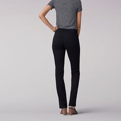 Know that uncomfortably tight feeling when the waistband of certain jeans cuts into your waist? Not here. Made with a brilliantly flexible waistband that never pinches or digs into your middle as well as super-stretch denim that gives with every bend, our now updated mid rise Ultra Lux with Flex Motion Regular Fit Straight Leg Jean has all the right moves. 69% Cotton/15% Rayon/13% Poly/3% Spandex. Black. 8 W / 31 Inches (M). Slim Stretch Bottoms For Everyday, Black Stretch Straight Pants, Modern Stretch Straight Bottoms, Modern Straight Stretch Bottoms, Stretch Straight Bottoms For Everyday, Versatile Straight Leg Elastane Jeans, Modern Black Stretch Jeans, Straight Leg Jeans Black, All The Right Moves