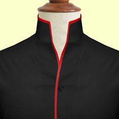 High Open Collar Full Sleeves Shirt Tailor-Made On Order shirt 𝘈 𝘩𝘪𝘨𝘩 𝘤𝘰𝘭𝘭𝘢𝘳 𝘴𝘩𝘪𝘳𝘵 𝘪𝘴 𝘢 𝘤𝘭𝘢𝘴𝘴𝘪𝘤 𝘢𝘯𝘥 𝘵𝘪𝘮𝘦𝘭𝘦𝘴𝘴 𝘴𝘵𝘺𝘭𝘦 𝘵𝘩𝘢𝘵 𝘢𝘥𝘥𝘴 𝘢 𝘵𝘰𝘶𝘤𝘩 𝘰𝘧 𝘴𝘰𝘱𝘩𝘪𝘴𝘵𝘪𝘤𝘢𝘵𝘪𝘰𝘯 𝘵𝘰 𝘢𝘯𝘺 𝘰𝘶𝘵𝘧𝘪𝘵. 𝘛𝘩𝘪𝘴 𝘴𝘵𝘺𝘭𝘦 𝘧𝘦𝘢𝘵𝘶𝘳𝘦𝘴 𝘢 𝘤𝘰𝘭𝘭𝘢𝘳 𝘵𝘩𝘢𝘵 𝘴𝘵𝘢𝘯𝘥𝘴 𝘶𝘱 𝘢𝘯𝘥 𝘦𝘯𝘤𝘪𝘳𝘤𝘭𝘦𝘴 𝘵𝘩𝘦 𝘯𝘦𝘤𝘬, 𝘱𝘳𝘰𝘷𝘪𝘥𝘪𝘯𝘨 𝘢 𝘳𝘦𝘧𝘪𝘯𝘦𝘥 𝘢𝘯𝘥 𝘱𝘰𝘭𝘪𝘴𝘩𝘦𝘥 𝘭𝘰𝘰𝘬. 𝘐𝘵'𝘴 𝘢 𝘷𝘦𝘳𝘴𝘢𝘵𝘪𝘭𝘦 𝘱𝘪𝘦𝘤𝘦 𝘰𝘧 𝘤𝘭𝘰𝘵𝘩? Black Cotton Shirt With Concealed Placket, Black Collared Shirt With Concealed Placket, Black Business Shirt With Concealed Placket, Classic Cotton Shirt With Stand Collar, Classic Cotton Top With Stand Collar, Classic Black Shirt With Stand Collar, Classic Black Stand Collar Shirt, Fitted Cotton Shirt With Contrast Collar, Classic Fitted Shirt With Contrast Collar