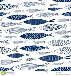 blue and white fish on a white background