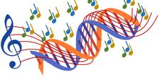 colorful musical notes and trebles are depicted in this graphic art illustration on white paper