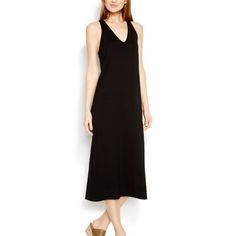 This Is A Basic Black Dress By Eileen Fisher, A Line Style With Some Ruching At The Top. Size L. This Is New Without Tag, Never Worn. Made Of Cotton And Spandex. Black Midi V-neck Dress For Daywear, Maxi Length V-neck Daywear Dress, Black V-neck Dress For Spring, Spring Black V-neck Daywear Dress, Black Fitted V-neck Dress For Daywear, Casual Black V-neck Dress For Daywear, Black V-neck Dress For Spring Daywear, Chic Black Maxi Length V-neck Dress, Black V-neck Summer Dress For Daywear