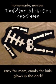 two black and white sweaters with bones on them, one has the letter h