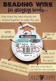 an advertisement for beading wire with instructions on how to use it