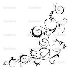 an artistic black and white floral design on a white background stock photo 547982