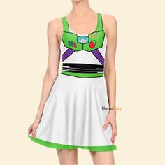 Dress to impress with this sleeveless skater dress! The soft fabric and flared skirt give it an elegant twist that brings out the intricate design with a beautiful vibrancy. PRODUCT DETAILS: • 82% polyester, 17% spandex • Fabric weight: 6.78 oz/yd² (230 g/m²), weight may vary by 5% • Smooth and elastic fabric • Mid-thigh length flared skirt • Elastic waistline • Overlock seams, coverstitch hemline Please allow the 20% difference between advertised images and the actual item you received as somet Summer A-line Mini Dress For Costume Party, White A-line Dress For Costume Party, Sleeveless Mini Dress For Spring Cosplay, Fitted Sleeveless Dress For Summer Costume Party, Fitted Disney Cosplay Dresses, Disney Cosplay Fitted Dress, Fitted Disney Dresses For Cosplay, Fitted Disney Style Dress For Cosplay, Themed Fitted Dress For Costume Party