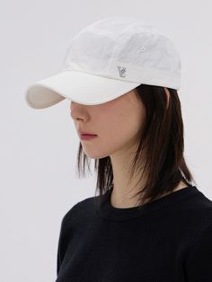 VARZAR is a total fashion brand that pursues pure reinterpretation and various attempts rather than trying to combine with certain cultures through various total fashions.- Minimal mood camp cap made of nylon - VA stud point on the side- Great to wear all year around- Adjustable rubber band on the back White Dad Hat For Summer Streetwear, White Baseball Cap For Summer Streetwear, Sporty White Bucket Hat, White 5-panel Dad Hat For Summer, White Dad Hat For Summer Outdoor, White Curved Visor Dad Hat For Streetwear, White Visor Dad Hat For Spring, White Dad Hat Visor For Spring, White Baseball Cap For Spring Streetwear