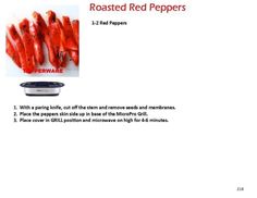 the instructions for roasting red peppers are shown in this manual, and include instructions on how to cook them