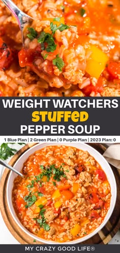 Chili Recipe Stovetop, Weight Watchers Crock Pot Recipes, Weight Watchers Meals Dinner, Slow Cooker Stuffed Peppers, Weight Watchers Soup, Turkey Broth, Weight Watcher Dinners, Stuffed Pepper, Pepper Soup