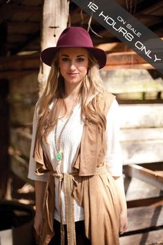 Blake Burgundy Felt Safari Hat >>> FLASH SALE PRICE: $18 Flash Sale, Sale Price