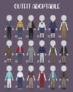 an image of the different clothes for people to wear on their own bodysuits