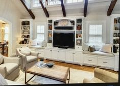 a living room filled with furniture and a flat screen tv