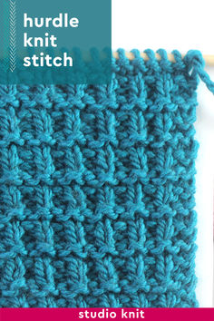 an image of a knitted square with the words huddle knit stitch on it