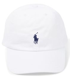 This white baseball cap from Polo Ralph Lauren Kids is a timeless addition to your little one’s warm-weather accessories rotation. Made from cotton twill, it’s cut to a traditional paneled silhouette with a curved brim and accented with the label's polo player motif on the front. White Baseball Cap With Embroidered Logo, Adjustable Fit, White Curved Bill Hat For Baseball Season, White Adjustable Baseball Cap With Embroidered Logo, Adjustable White Baseball Cap With Embroidered Logo, White Baseball Hat With Embroidered Logo, White Hat With Embroidered Logo And Curved Visor, White Curved Brim Hat For Baseball Season, Classic Adjustable Baseball Cap For Golf, Classic Adjustable Golf Baseball Cap