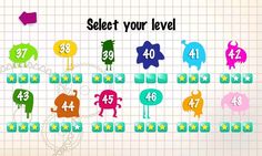 an image of the game with numbers and animals on it's side, including four different colors