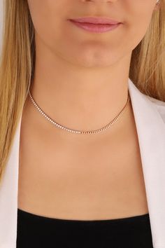 925 Sterling Silver Color: Rose / Gold / Rhodium Weight: 7.6 gr Chain Length: Choker: 36 + 4 cm Product Code: CH1091ZAVRS All our products are sent in gift boxes. If you have questions, you can contact by message. Classic Rose Gold Tennis Necklace Gift, Rose Gold Round Tennis Necklace As A Gift, Rose Gold Chain Link Necklace, Rose Gold Link Necklace With Clavicle Chain, Rose Gold Chain Necklace Fine Jewelry, Rose Gold Link Jewelry With Curb Chain, Classic Rose Gold Sterling Silver Chain Necklace, Dainty Rose Gold Jewelry With Curb Chain, Fine Jewelry Rose Gold Chain Necklace With Adjustable Chain