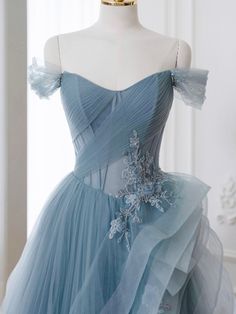 Formal Evening Dresses Long, Off Shoulder Tulle, Lace Long Prom Dress, Long Party Dress, Marine Uniform, Blue Party Dress, Blue Dress Formal, Blue Tulle, Tulle Prom Dress