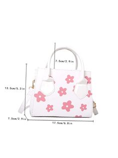 Bag For Love - Floral Graphic Double Strap Square Bag - Women Satchels Product Description Color Pink Strap Type Adjustable Strap Type Double Handle Pattern Type Floral Style Fashionable Bag Size Small Quantity 1 piece Type Square Bag Coating 100% Polyurethane Composition 100% Polyurethane Material PU Leather Size Chart INCH CM Size Bag Width Bag Height Bag Length Strap Length one-size 3 5.3 6.9 47.2 Size Bag Width Bag Height Bag Length Strap Length one-size 7.5 13.5 17.5 120 Similar Products h2 Cute White Shopping Bag, White School Bag For Spring, White School Bags For Spring, Cute Square Bag For Spring, Cute Small Pink Bag, White Square Shoulder Bag For Spring, Cute White Shoulder Bag For Spring, White Summer School Bag, Cute White Shoulder Bag For Summer