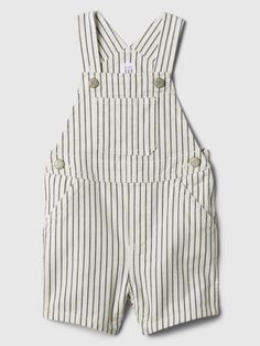 Baby Stripe Shortalls | Gap Factory Hickory Stripe Overalls, Baby Boy In Overalls, Overalls Boy, Overalls Baby Boy, Oshkosh Overalls Boy, Square Necklines, Patch Pocket, Simple Dresses, Boy's Clothing