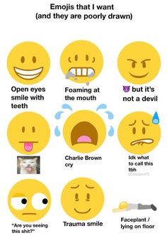 the different types of emojs that i want to use for my hair and makeup