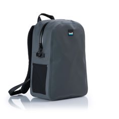 the back pack is grey and black