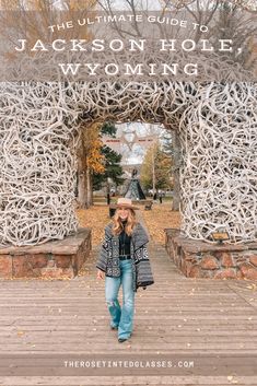 the ultimate guide to jackson hole, wyoming with text overlay that reads the ultimate guide to jackson hole, wyoming