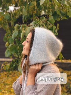 Knitted hood, balaclava, hat. Handmade. The size is universal. Angora yarn.The yarn is soft. Angora hood. Knitted fluffy chunky hood. 🌈 colors: beige, white, ivory, taupe, camel, jeans, light gray, dark gray, marshmallow, lavender, sea wave, gray pearl, sky 🧶If the product is not available, the production time is 3-10 days 🧺I give proven recommendations for the care of the product ✨️🧣🧶See all my offers: https://www.etsy.com/shop/VikaKoval Camel Jeans, Jeans Gris, Hooded Hat, Hood Hat, Handmade Yarn, Knitted Hood, Sea Waves, Skull Cap Beanie, Pearl Grey