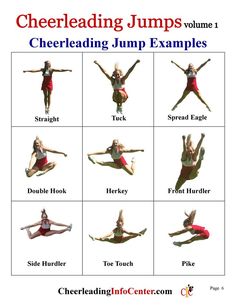 the cheerleader jumps volume 1 is shown in this poster, which shows how to perform