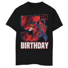 Maryland Terrapins The birthday boy will love wearing this Boys Marvel Spider-Man Web Swing 5th Birthday Husky Graphic Tee. FEATURES Crewneck Short SleevesFABRIC & CARE Cotton/Polyester Machine wash Imported Size: XL HUSKY. Color: Black. Gender: male. Age Group: kids. Spider Man Web, Birthday Graphic, Birthday Themes For Boys, Spiderman Party, Spiderman Birthday, Boy Tees, Junior Outfits, Birthday Boy, Boys Top