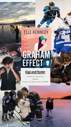 a collage of photos with the words graham effect and images of people playing ice hockey