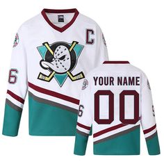 a hockey jersey with the name and number on it, which reads youth your name