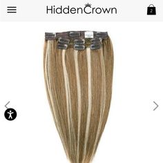 5 Piece Extension Set 16 In Length -Never Worn Hidden Crown Hair Color 5/24 Medium/ Light Brown W Highlights New!!! Crown Hair Color, Brown W Highlights, Crown Hair, Hair Brown, Crown Hairstyles, Clip Ins, Wig Hairstyles, Brown Hair, Light Brown