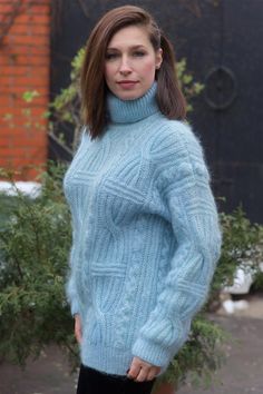 Mohair Knit Women's WITH GIFT Sweater Blue Colour Soft | Etsy Fall Mohair Cable Knit Sweater, Cozy Blue Mohair Sweater, Winter Mohair Turtleneck Sweater, Fitted Mohair Turtleneck Sweater, Cozy Mohair Sweater For Winter, Blue Hand-knitted Mohair Sweater, Blue Mohair Knitted Sweater, Blue Hand Knitted Mohair Sweater, Cozy Mohair Sweater With Cable Knit