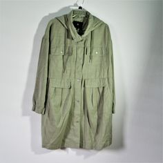 Super Cute Green Spring Or Fall Anorak By 7 For All Mankind. Never Worn, A Bit Too Big For Me. New With Tags! Military Trench Coat, Suede Jacket Women, Womens Moto Jacket, Army Green Color, Green Spring, Cargo Jacket, Belted Jacket, Camo Colors, Double Breasted Coat