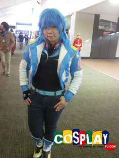 Aoba Seragaki Cosplay from DRAMAtical Murder in SMASH! 2014 AU Blue Cosplay Costume For Cosplay Events, Fandom Cosplay Costume For Conventions And Events, Blue Cosplay Costume, White Cosplay Costume For Fan Conventions, Aoba Seragaki, Ace Attorney, Cosplay Costume, Cosplay Costumes, Custom Sizing