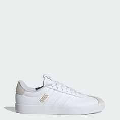 adidas VL Court 3.0 Shoes - White | Women's Lifestyle | adidas US Adidas Vl Court, Outfit Adidas, Women Lifestyle, Skate Park, Adidas Online, White Sneakers, Synthetic Leather, Adidas Sneakers, Leather Upper