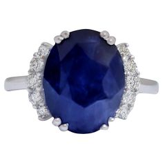 It comes with the appraisal by GIA GG/AJP All Gemstones are Natural Blue Sapphire = 6.55 Carat Diamonds = 0.19 Carats Metal: 18K White Gold Ring Size: 7* US *It can be resized complimentary Blue Sapphire Ring, Gold Ring Sets, 18k Gold Ring, Modern Ring, Natural Blue Sapphire, Blue Sapphire Rings, Sapphire Stone, White Gold Ring, Diamond Stone