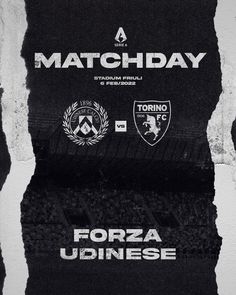 a black and white photo with the words matchday written on it's side