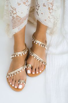 Gold Wedding Sandals/ Bridal Sandals/ Greek Sandals/ Handmade | Etsy Gold Bridal Shoes, Bridal Flat Sandals, Flat Sandals Wedding, Bohemian Beach Wedding, Beach Wedding Shoes, Wedding Shoes Comfortable, Genuine Leather Sandals, Boho Sandals, Leather Sandals Handmade