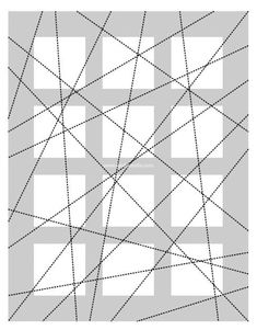 an abstract pattern made up of squares and lines, with one diagonal line in the middle