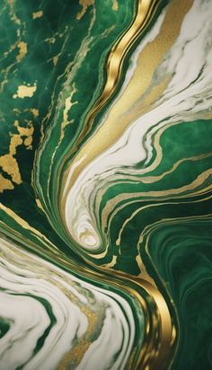 an abstract green and gold marble background