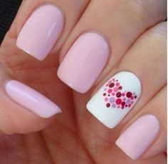 Unusual Nails, Shades Nails, Polka Dot Nail Designs, Dot Nail Designs, Valentine Nail Art, Polka Dot Nails, Pink Nail Art, Dots Nails