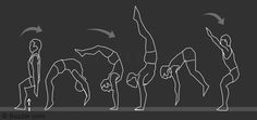 a line drawing of people doing yoga poses with their hands in the air and one standing up