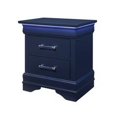 a blue night stand with two drawers