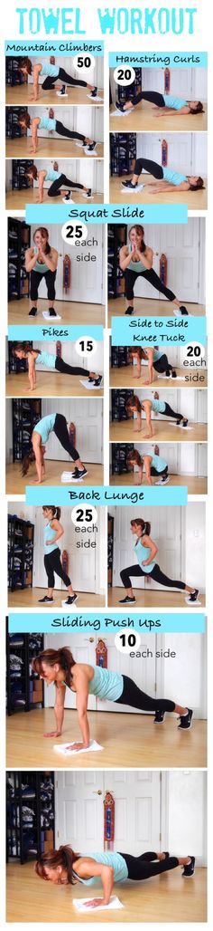 a woman doing yoga poses in front of a shelf with instructions on how to do it